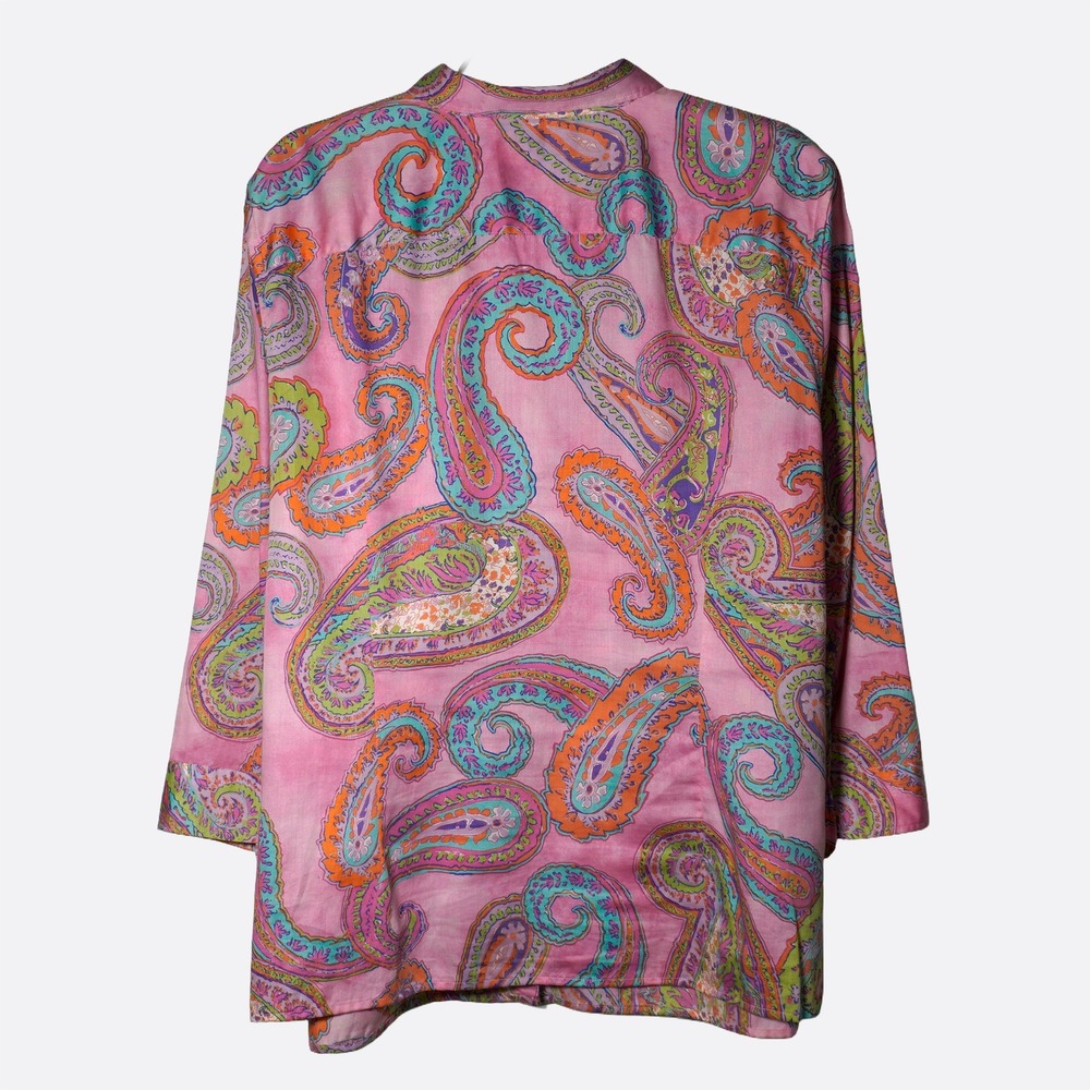 Ralph Lauren 100% Cotton Button Down Shirt Paisley Long Sleeve Top Plus 2X 3X - Picture 3 of 7